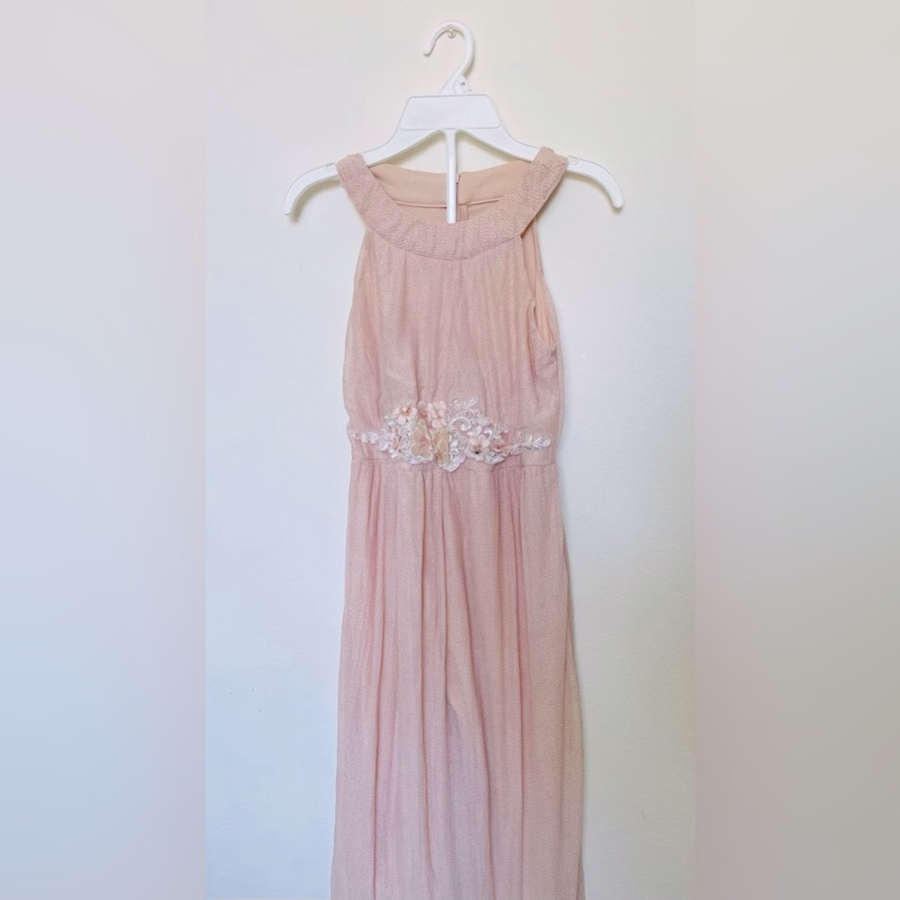 Speechless Juniors Bead Embellished Halter Maxi Dress, Pink Blush, Size 11, Poly